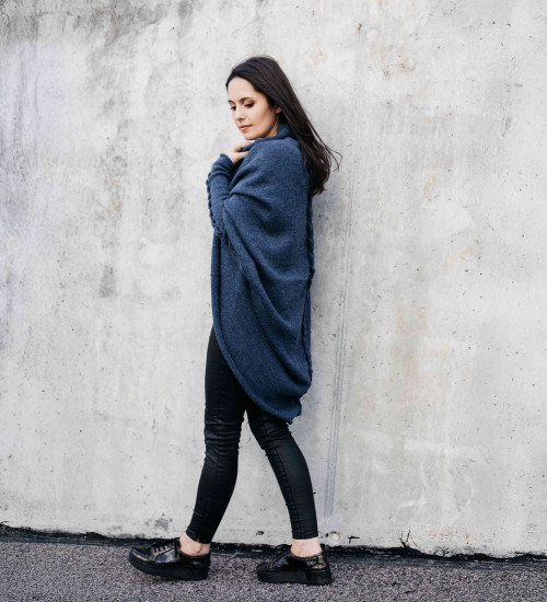 Light Gray Alpaca Cocoon Cardigan | ekuboo