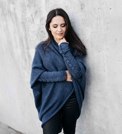 Light Gray Alpaca Cocoon Cardigan | ekuboo