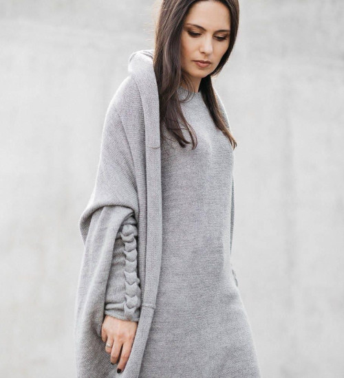 Light Gray Alpaca Cocoon Cardigan | ekuboo