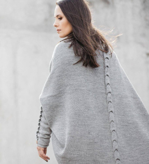Light Gray Alpaca Cocoon Cardigan | ekuboo