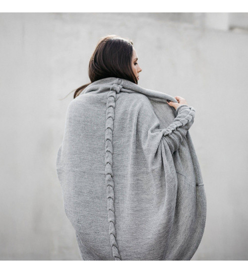 Light Gray Alpaca Cocoon Cardigan | ekuboo