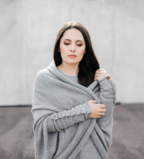 Light Gray Alpaca Cocoon Cardigan | ekuboo