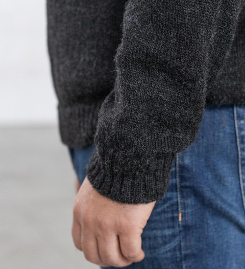 Light Gray Alpaca Raglan Sweater for Men | ekuboo