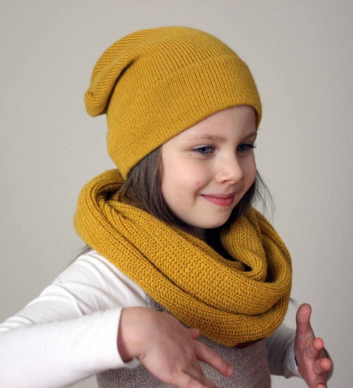 Alpaca English Rib Infinity Scarf – Light Blue | ekuboo