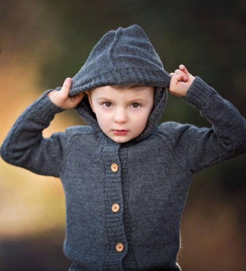 Baby Alpaca Kids Hooded Cardigan – Soft, Warm & Hypoallergenic