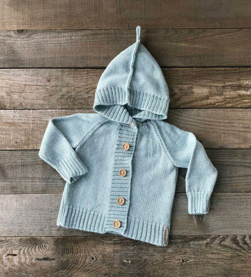 Beige Baby Alpaca Kids Hooded Cardigan – Soft, Warm & Hypoallergenic