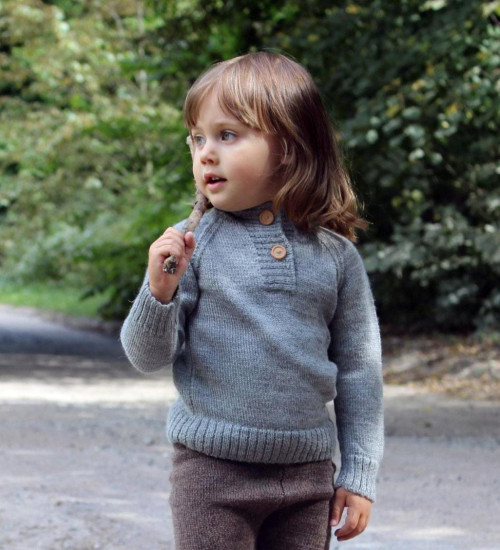 Light Gray Baby Alpaca Kids Sweater – Soft, Warm & Hypoallergenic
