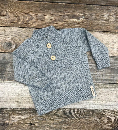Light Gray Baby Alpaca Kids Sweater – Soft, Warm & Hypoallergenic