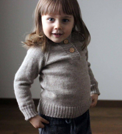 Light Gray Baby Alpaca Kids Sweater – Soft, Warm & Hypoallergenic
