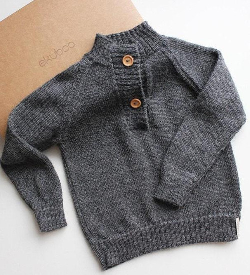 Dark Gray Baby Alpaca Kids Sweater – Soft, Warm & Hypoallergenic
