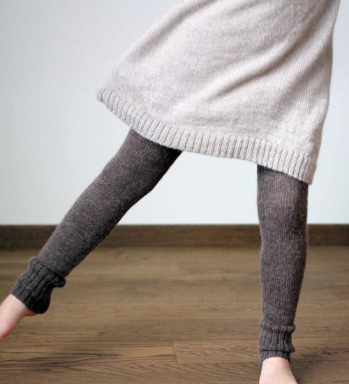 Mocha Brown Baby Alpaca Kids Leggings – Soft & Hypoallergenic